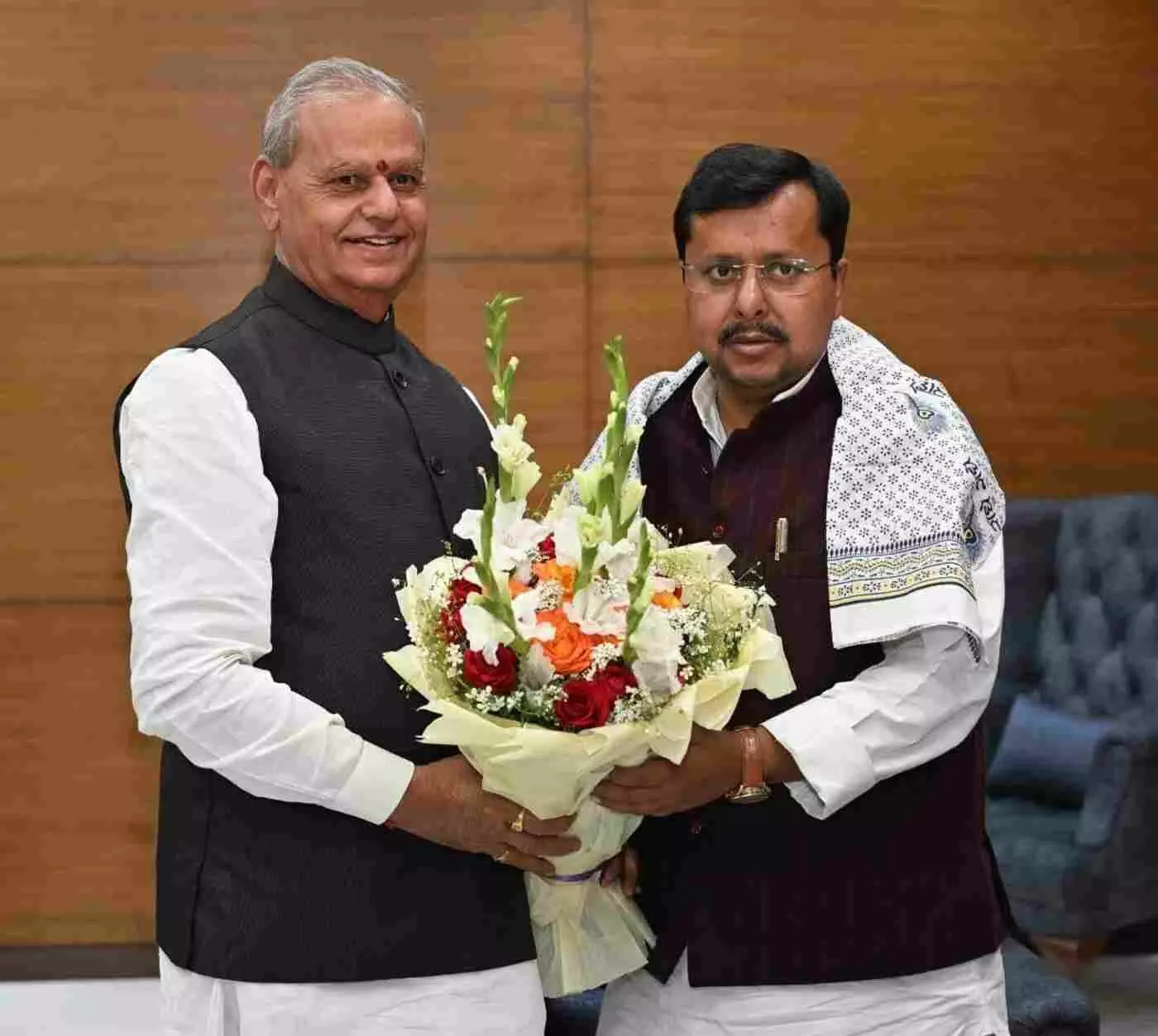Former MP Ramcharan Bohra met newly appointed BJP National Executive President Nitin Nabin in Delhi. Former MP Ramcharan Bohra met newly appointed BJP National Executive President Nitin Nabin in Delhi.