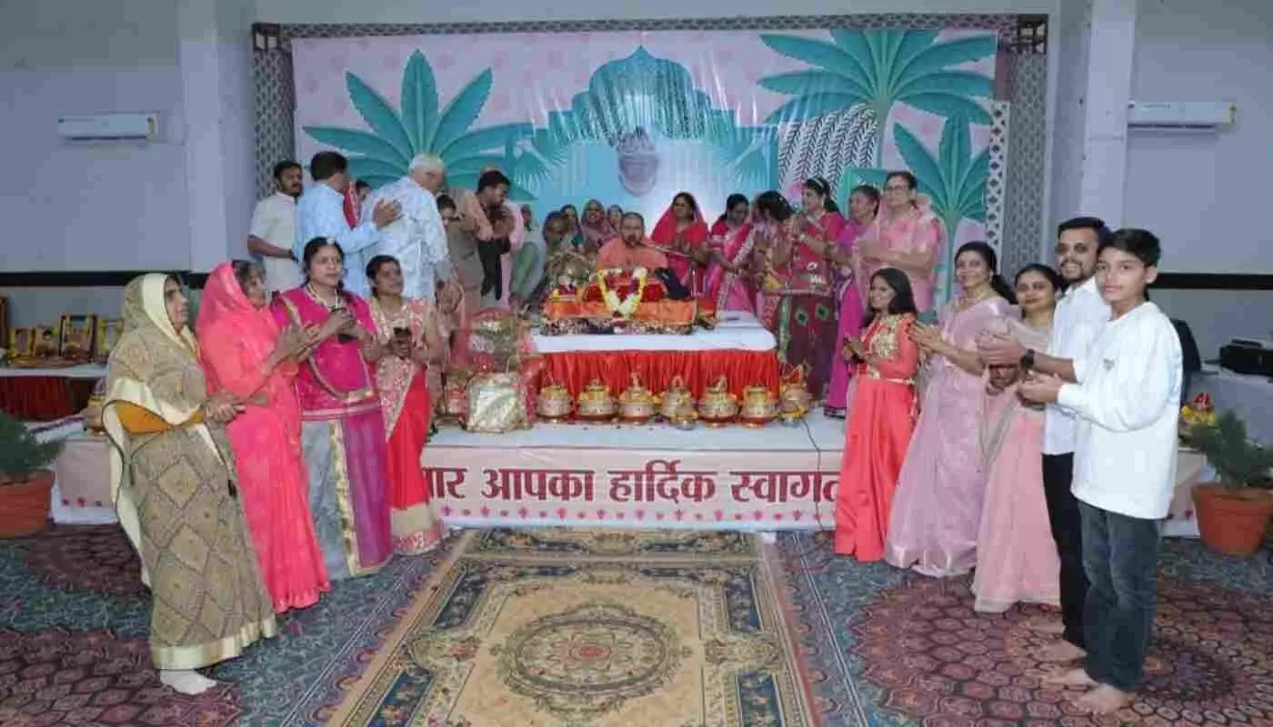 Devotion with pure feelings takes away all the sorrows of life: A powerful message from Saint Mumukshu Ramji Maharaj on the third day of the Shrimad Bhagwat Katha Mahotsav in Bhilwara.