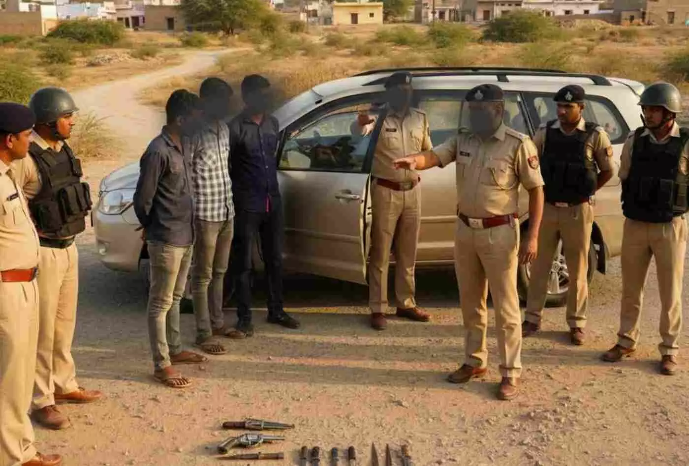 संदिग्ध अवस्था में हथियार लेकर घूम रहे 8 युवकों को पुलिस ने किया गिरफ्तार संदिग्ध अवस्था में हथियार लेकर घूम रहे 8 युवकों को पुलिस ने किया गिरफ्तार