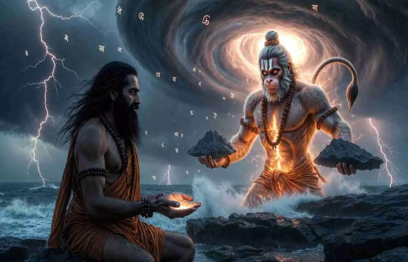 AI Generated the epic battle between Machhmuni and Hanuman unfolded AI Generated the epic battle between Machhmuni and Hanuman unfolded