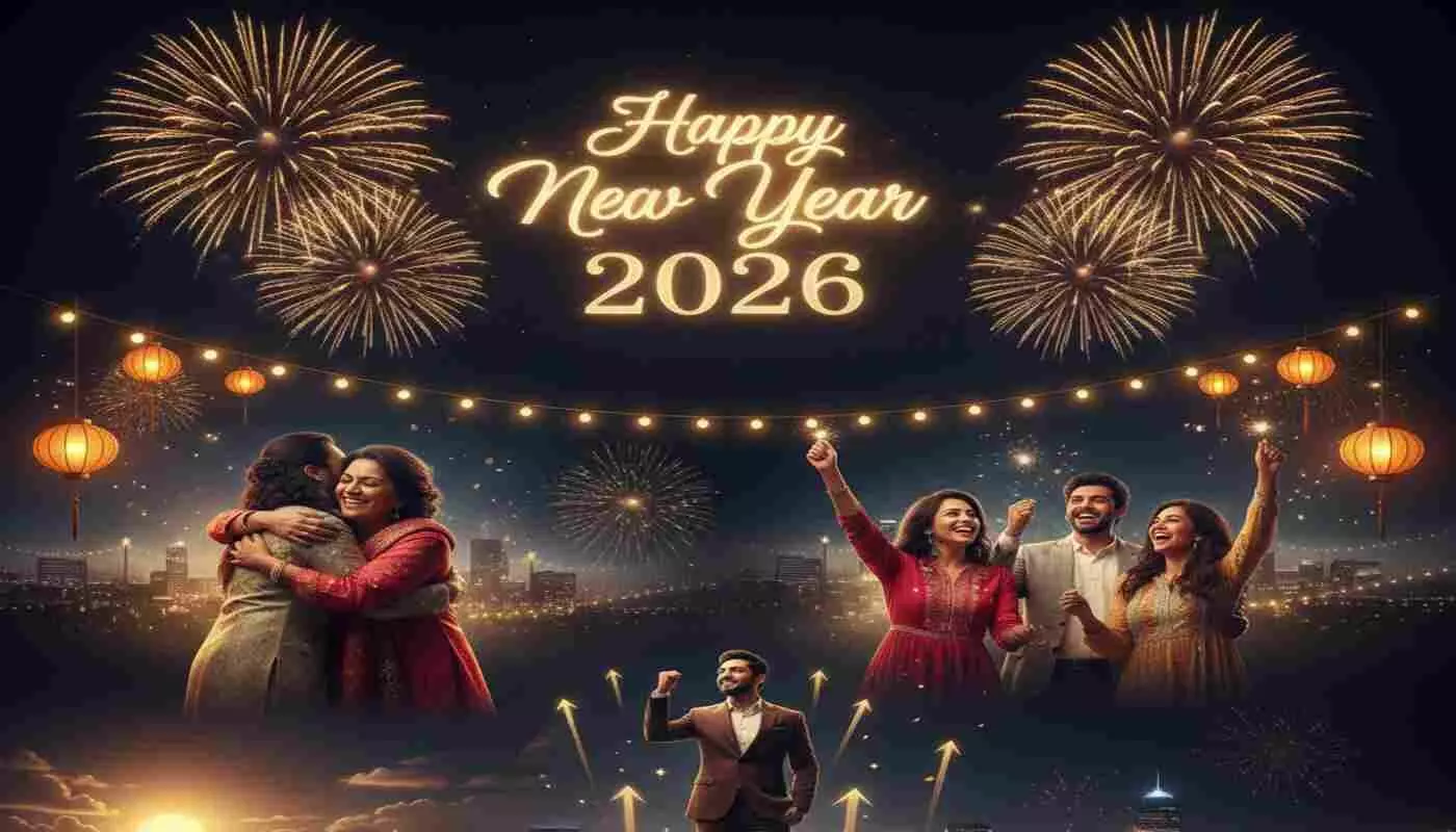 Happy New Year 2026 - TOP 5 संदेश और तस्वीरें जो आपके अपनों के चेहरे पर ला देंगी मुस्कान Happy New Year 2026 - TOP 5 संदेश और तस्वीरें जो आपके अपनों के चेहरे पर ला देंगी मुस्कान