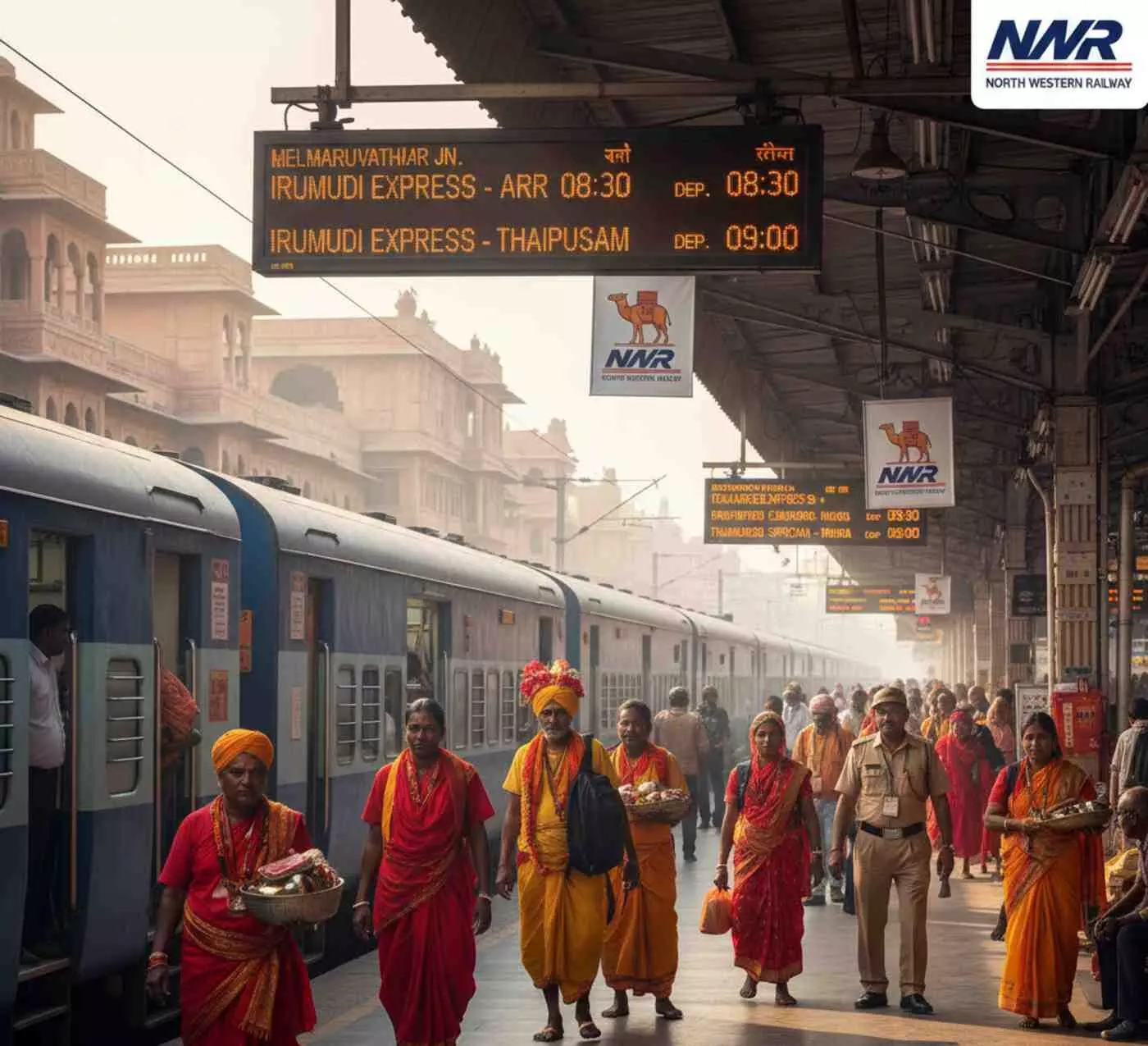 जयपुर: इरूमुदि/थाईपूसम मेले के अवसर पर मेलमरूवतूर स्टेशन पर अस्थाई रेल ठहराव की सुविधा जयपुर: इरूमुदि/थाईपूसम मेले के अवसर पर मेलमरूवतूर स्टेशन पर अस्थाई रेल ठहराव की सुविधा