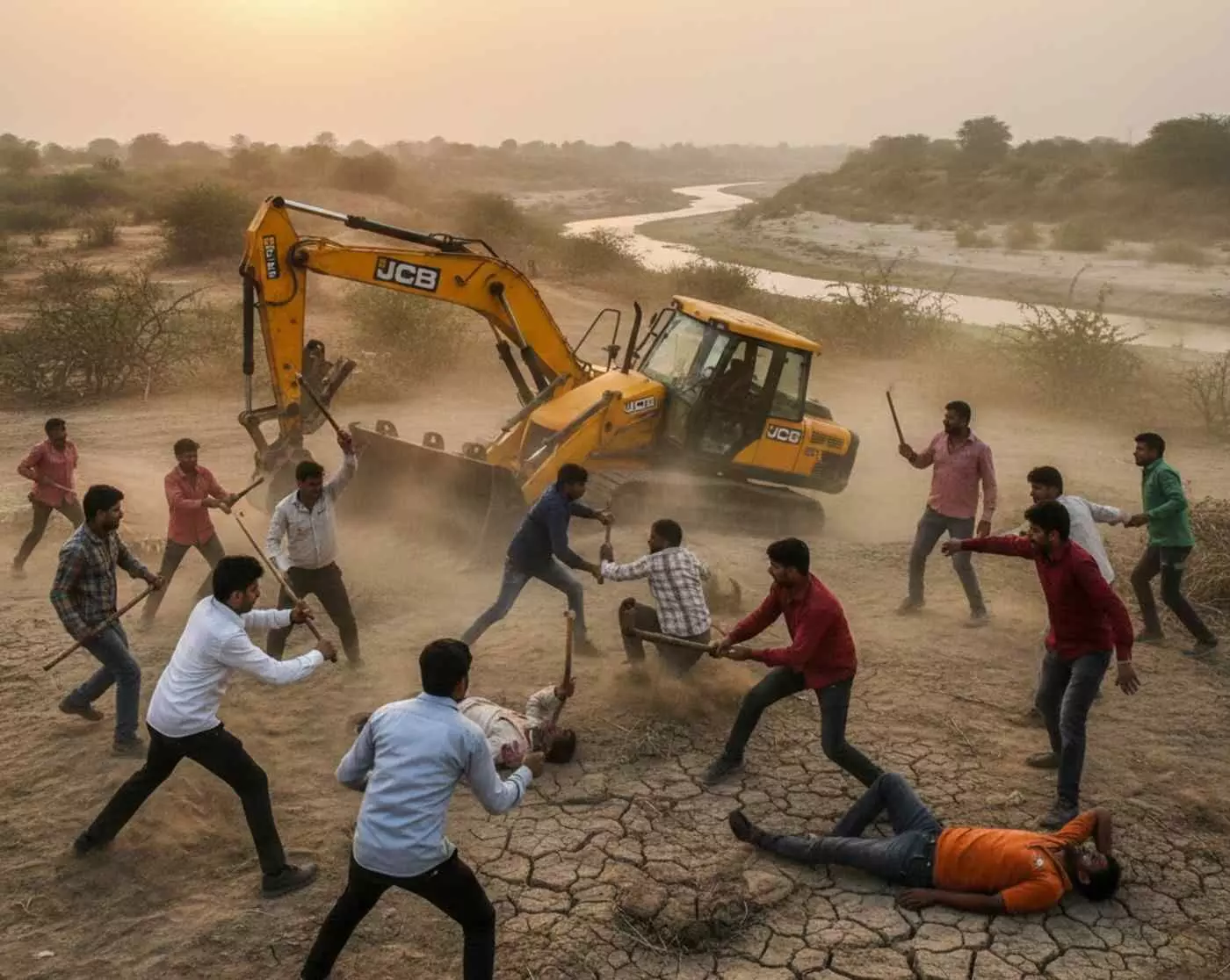 भीलवाड़ा में बजरी विवाद हिंसक संघर्ष में बदलाः जेसीबी तोड़ी, पांच घायल भीलवाड़ा में बजरी विवाद हिंसक संघर्ष में बदलाः जेसीबी तोड़ी, पांच घायल