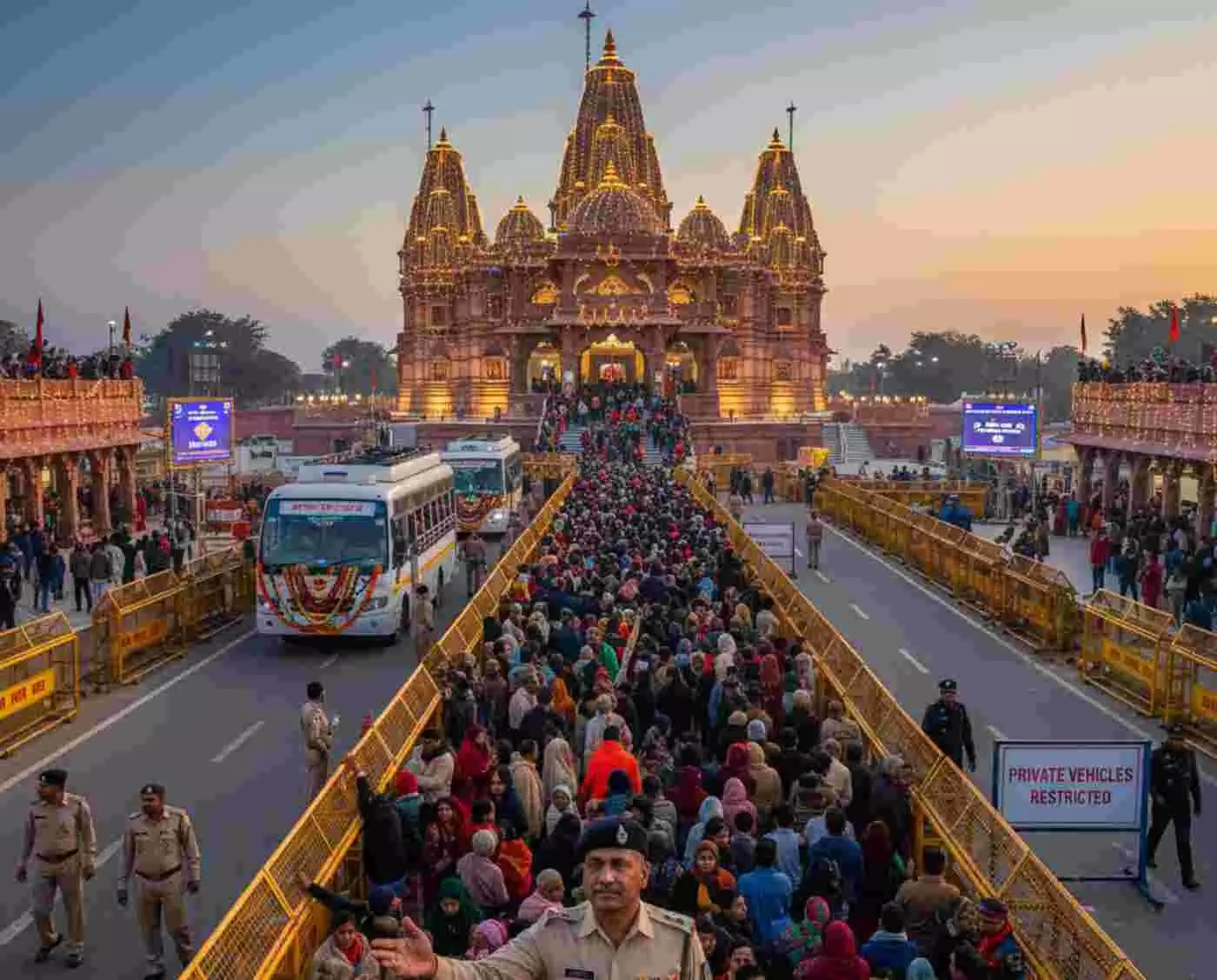 सवाई माधोपुर में नववर्ष पर त्रिनेत्र गणेश मंदिर के दर्शन हेतु विशेष यातायात प्रबंध सवाई माधोपुर में नववर्ष पर त्रिनेत्र गणेश मंदिर के दर्शन हेतु विशेष यातायात प्रबंध