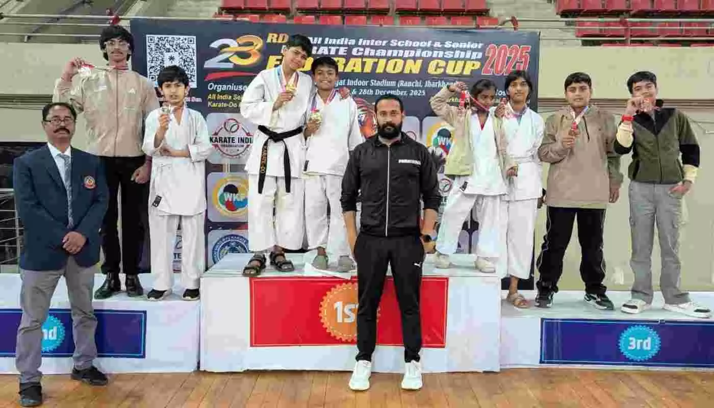 चित्तौड़गढ़ के खिलाड़ियों ने रांची में राष्ट्रीय कराटे चैंपियनशिप में रचा इतिहास