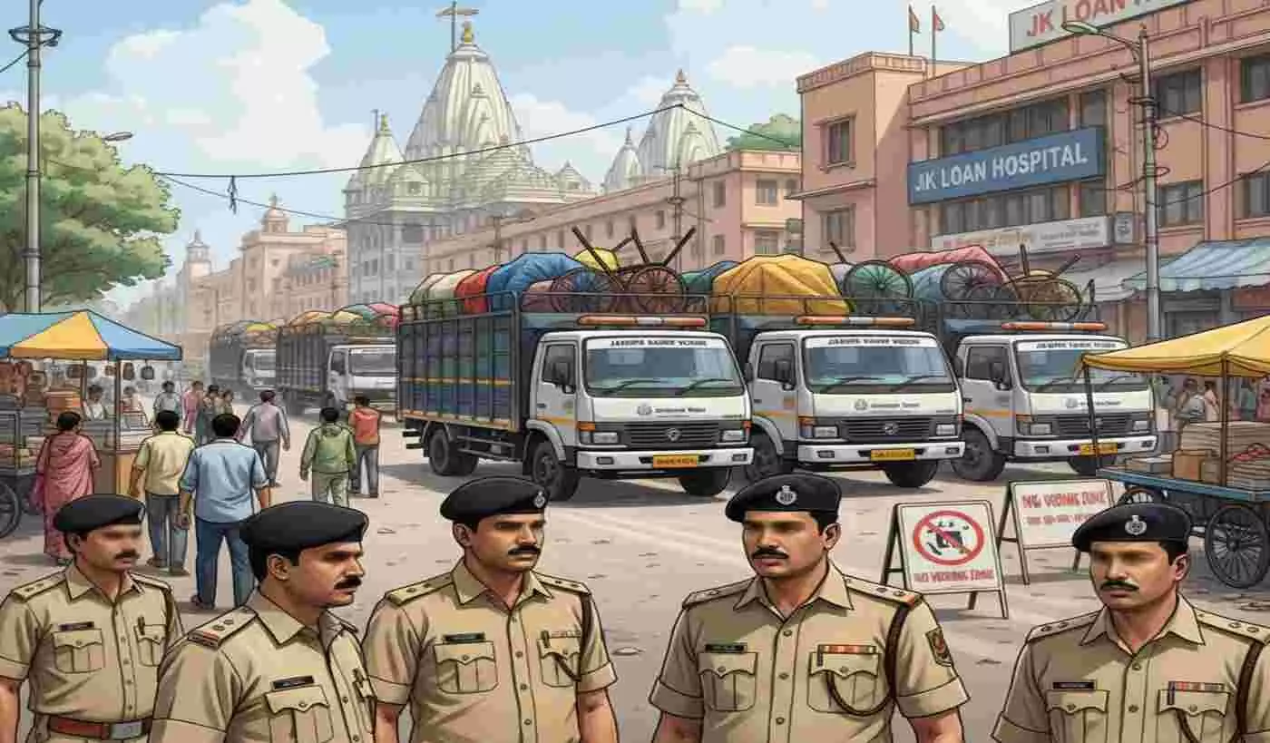 जयपुर में नगर निगम सतर्कता शाखा की कार्रवाई, 7 केन्टर सामान जब्त जयपुर में नगर निगम सतर्कता शाखा की कार्रवाई, 7 केन्टर सामान जब्त