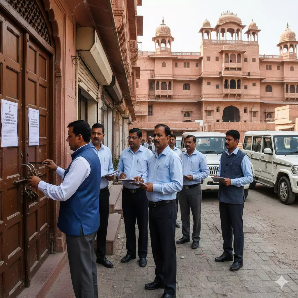 जयपुर: नगर निगम की सख्त कार्रवाई, नगरीय विकास कर बकाया पर चार संपत्तियां कुर्क,