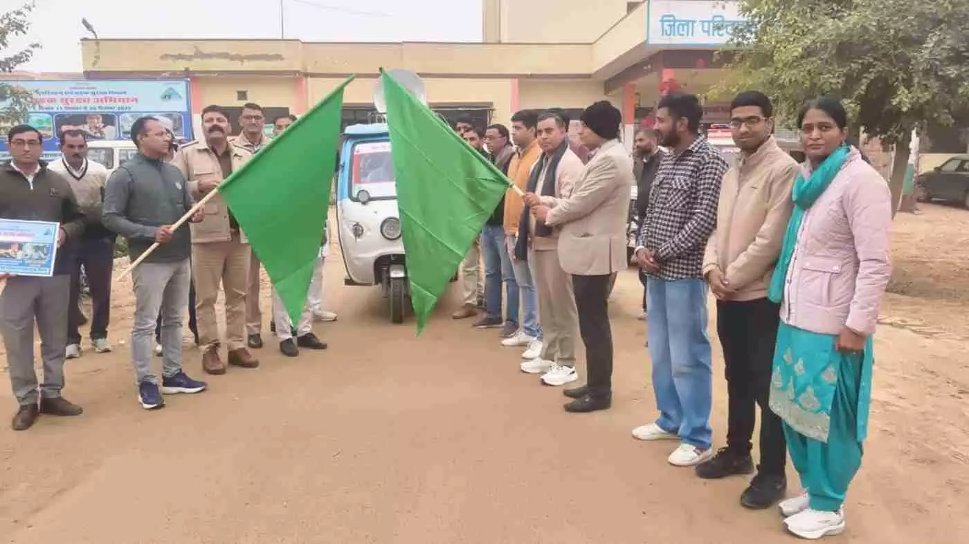 नोहर में सड़क सुरक्षा का महा-अभियान: सड़क सुरक्षा माह-2026 का भव्य आगाज, जागरूकता रथ और रैली से दिया सुरक्षा का संदेश