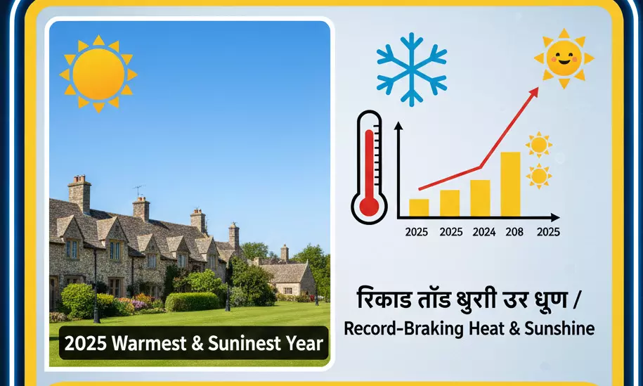 जलवायु परिवर्तन के प्रमाण! ब्रिटेन ने 2025 को अब तक का सबसे गर्म वर्ष घोषित किया है – रिकॉर्ड टूट रहे हैं, धूप तेज चमक रही है, क्या भारत भी इससे प्रभावित होगा? जलवायु परिवर्तन के प्रमाण! ब्रिटेन ने 2025 को अब तक का सबसे गर्म वर्ष घोषित किया है – रिकॉर्ड टूट रहे हैं, धूप तेज चमक रही है, क्या भारत भी इससे प्रभावित होगा?