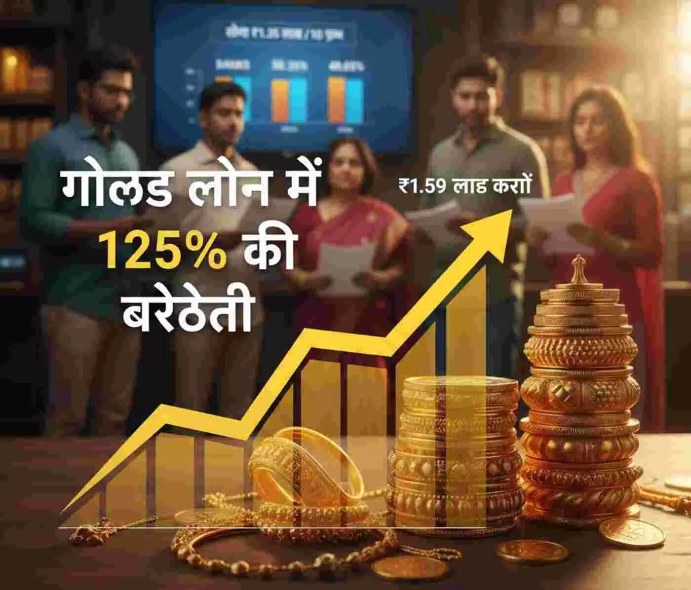 Ai generated image.मुंबई में सोने की चमक ने बदली कर्ज की परिभाषा, गोल्ड लोन में 125 प्रतिशत का ऐतिहासिक उछाल