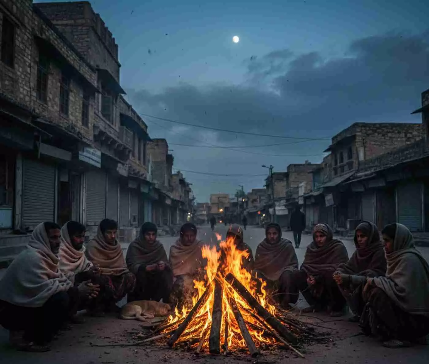 Ai generated image.डूंगरपुर में बर्फीली हवाओं का तांडव: घरों में कैद हुए लोग, अलाव बना सहारा Ai generated image.डूंगरपुर में बर्फीली हवाओं का तांडव: घरों में कैद हुए लोग, अलाव बना सहारा
