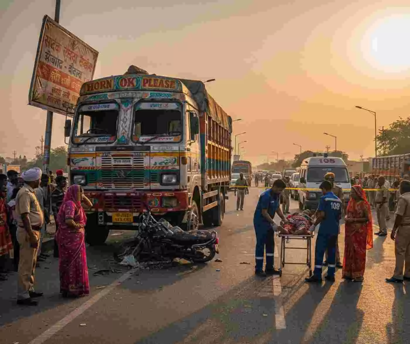 Ai generated image.भीलवाड़ा: सड़क सुरक्षा सप्ताह को ठेंगा दिखाता मौत का तांडव, मेगा हाईवे पर ट्रक की चपेट में आने से युवक की मौत Ai generated image.भीलवाड़ा: सड़क सुरक्षा सप्ताह को ठेंगा दिखाता मौत का तांडव, मेगा हाईवे पर ट्रक की चपेट में आने से युवक की मौत