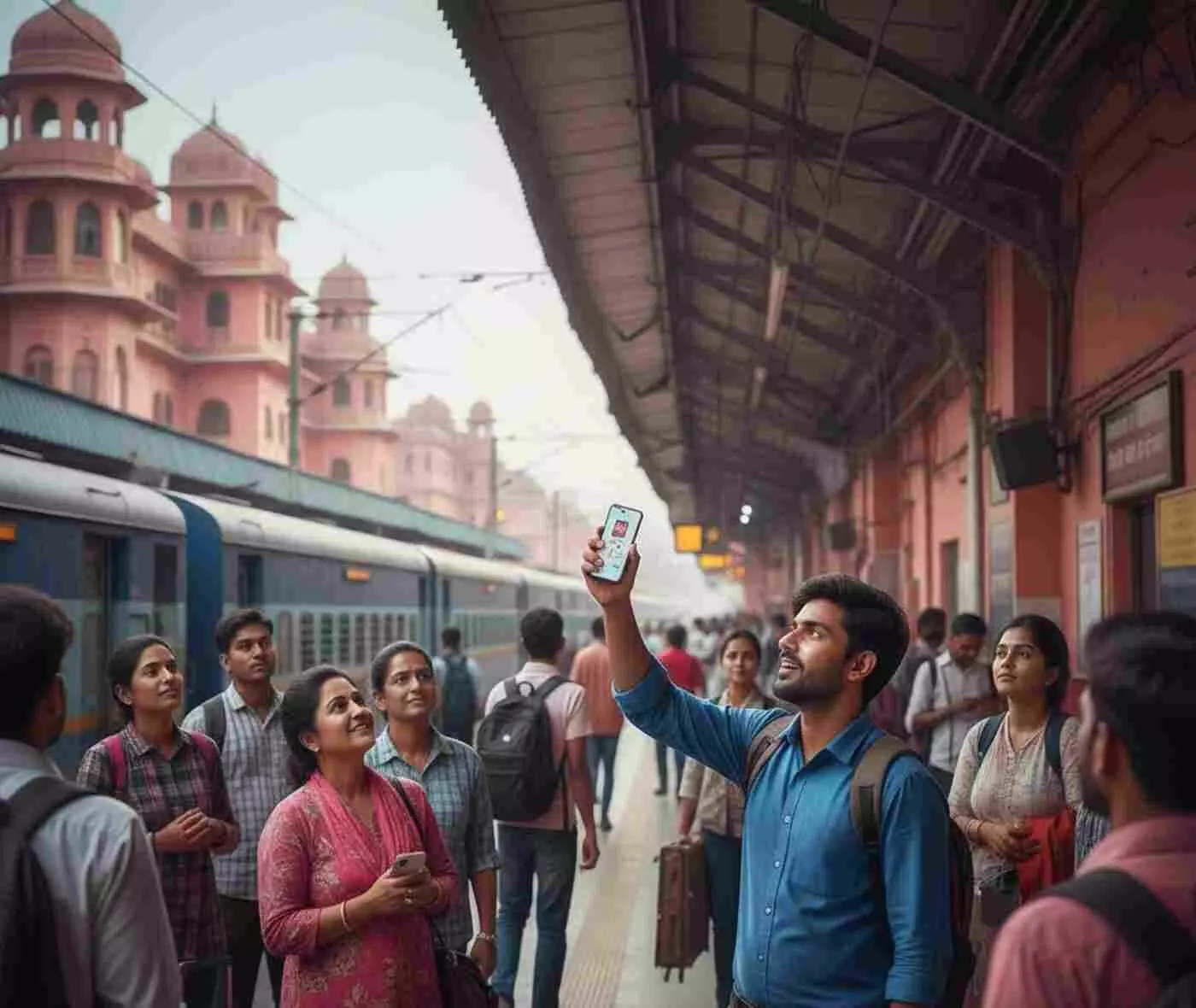 Ai generated image.जयपुर: डिजिटल इंडिया की ओर रेलवे का बड़ा कदम, अब रेलवन ऐप से टिकट बुकिंग पर मिलेगी सीधे 3 प्रतिशत की छूट