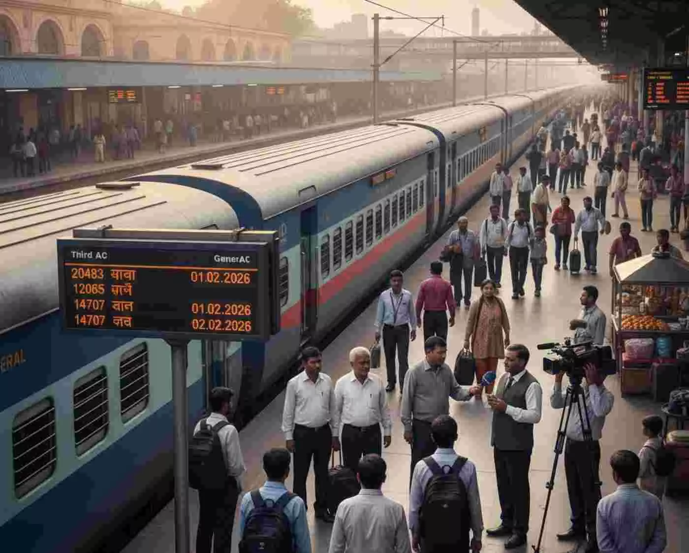 Ai generated image.जयपुर: रेल यात्रियों को बड़ी सौगात, उत्तर पश्चिम रेलवे ने 9 जोड़ी ट्रेनों में बढ़ाई डिब्बों की संख्या