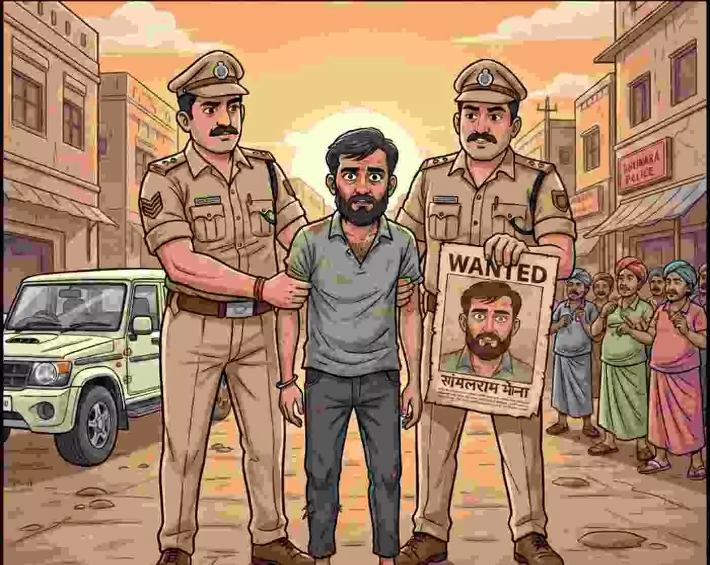 Ai generated image.भीलवाड़ा: 13 साल बाद पुलिस के हत्थे चढ़ा 5 हजार का इनामी लुटेरा, वेश बदलकर काट रहा था फरारी