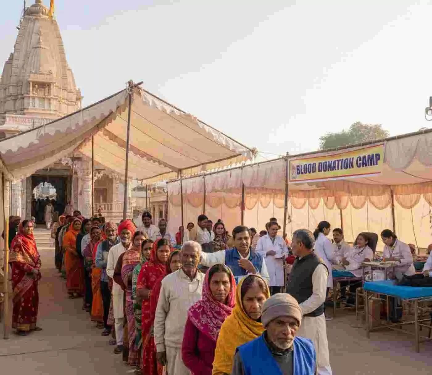 Ai generated image.कांकरवा: मातृकुंडिया में 11 जनवरी को उमड़ेगा सेवा का सैलाब, विशाल निःशुल्क चिकित्सा एवं रक्तदान शिविर का होगा आयोजन