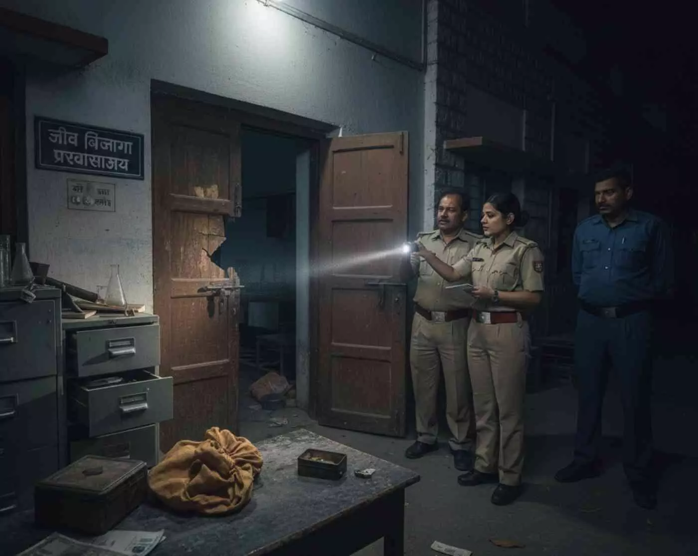 Ai generated image.भीलवाड़ा: जहाजपुर के महाराणा स्कूल में चोरों का धावा, विकास शुल्क की नकदी पर किया हाथ साफ