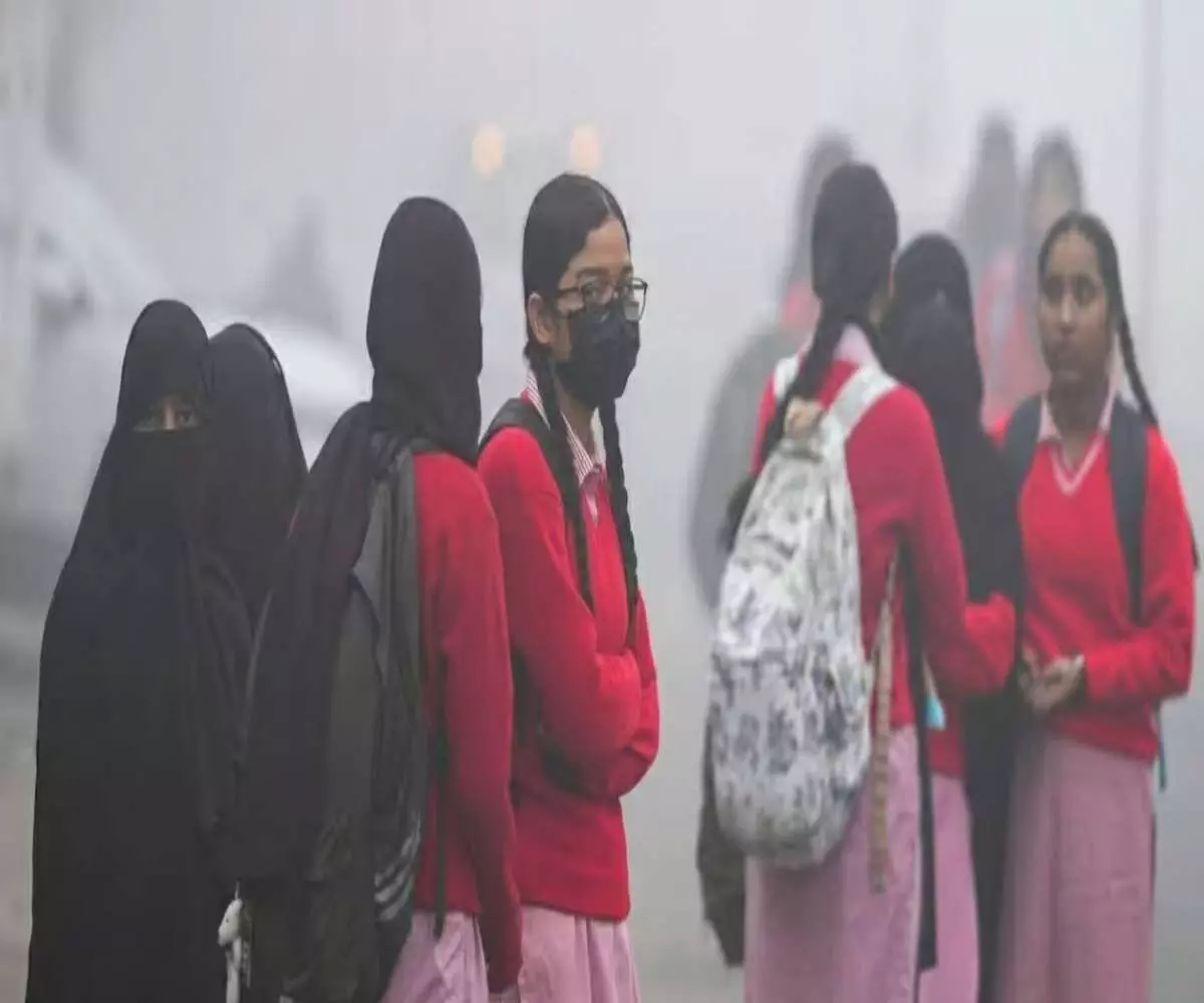 Pollution has forced schools to adopt online classes and air purifiers. Pollution has forced schools to adopt online classes and air purifiers.