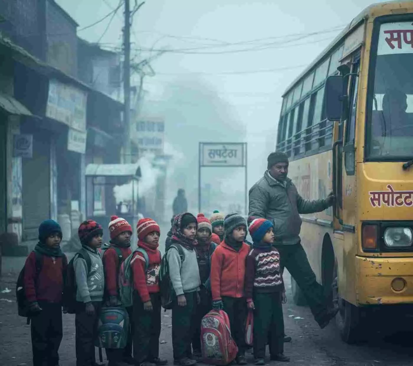 Ai generated image.सपोटरा में जिला कलेक्टर के आदेशों की अनदेखी: कड़ाके की ठंड में खुले निजी स्कूल, प्रशासन बेखबर