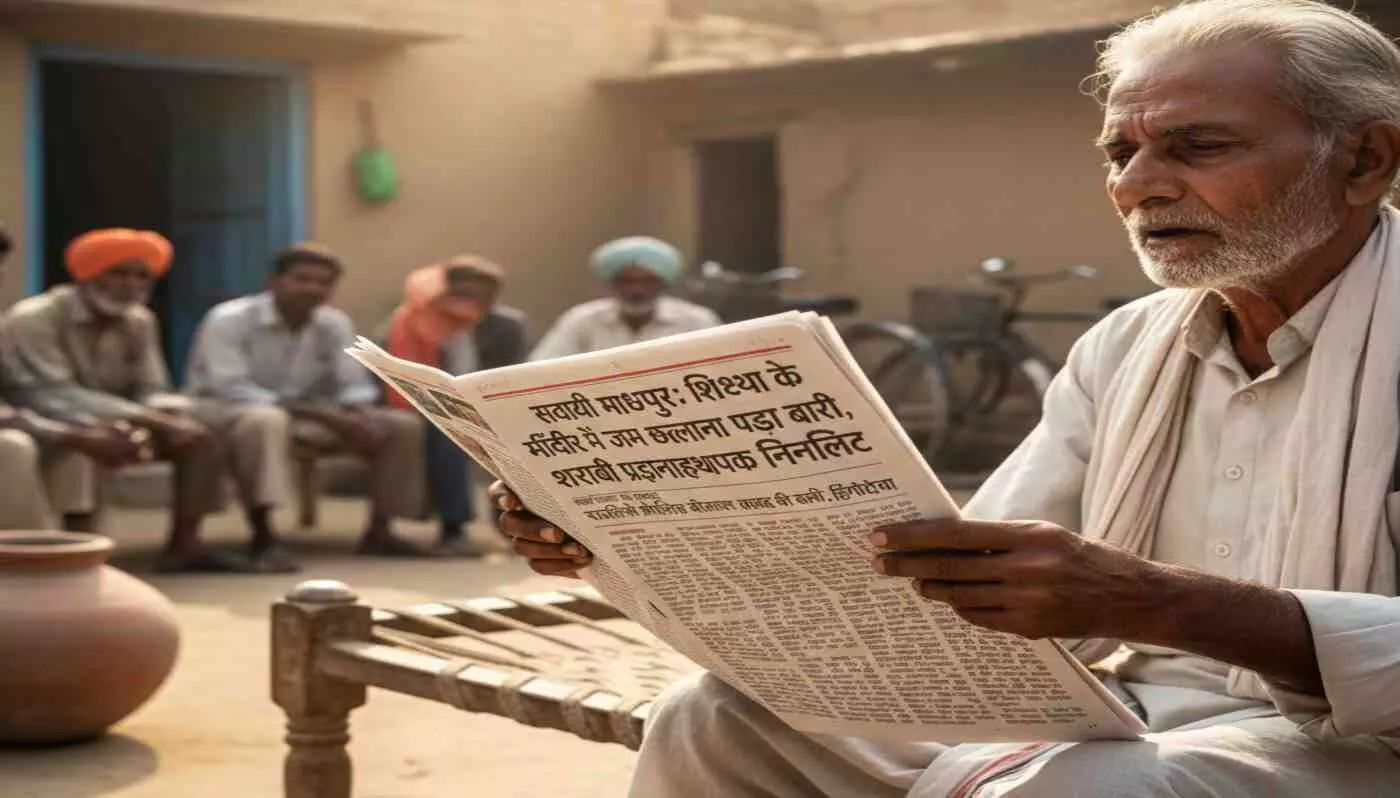 Ai generated image.सवाई माधोपुर: शिक्षा के मंदिर में जाम छलकाना पड़ा भारी, शराबी प्रधानाध्यापक निलंबित