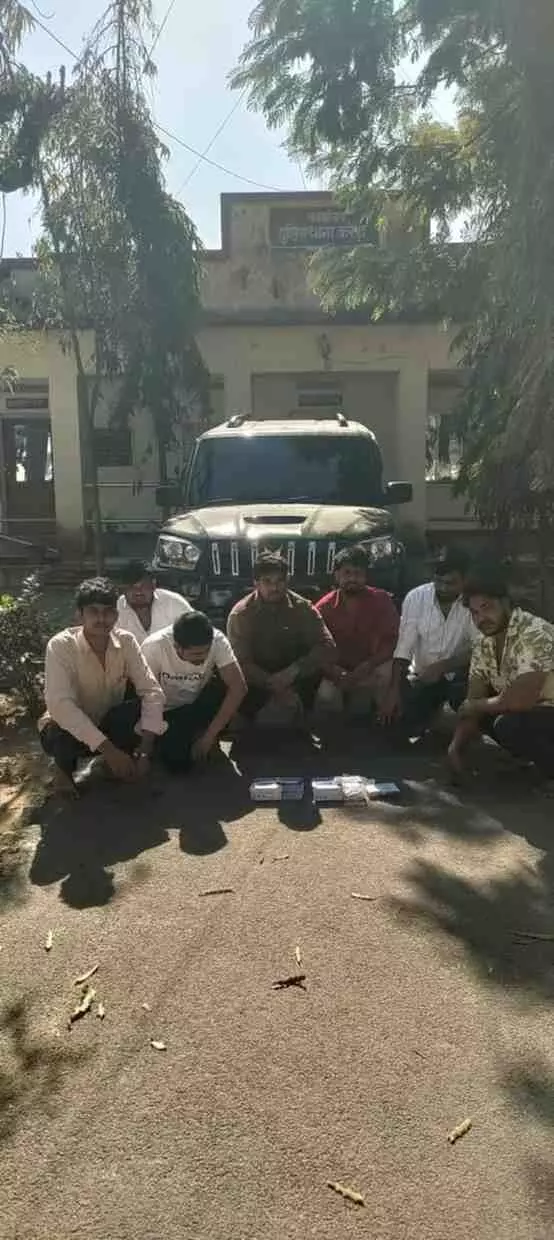 भीलवाड़ा में खाकी का बड़ा एक्शन: पेट्रोल पंप लूटने की फिराक में थी कुख्यात HBH गैंग, स्कॉर्पियो सवार सरगना समेत 7 दबोचे