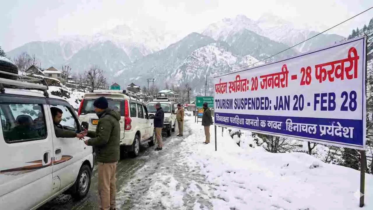 Sissu in Himachal Pradesh has imposed a tourism lockdown until February 28th Ai generated Image Sissu in Himachal Pradesh has imposed a tourism lockdown until February 28th Ai generated Image