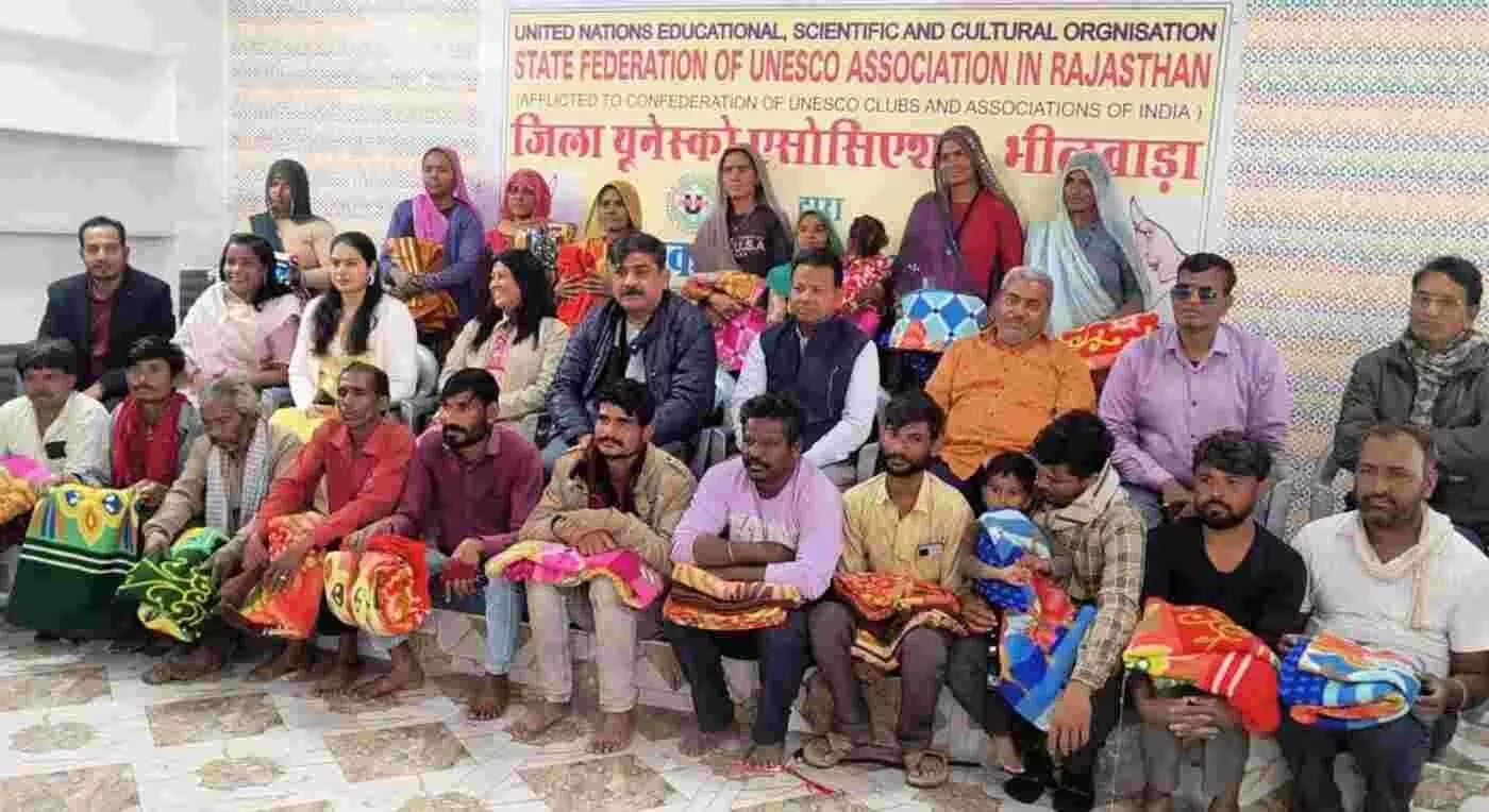 भीलवाड़ा: मकर संक्रांति पर यूनेस्को ने पेश की मानवता की मिसाल, मजदूर बस्तियों में बिखेरी खुशियों की चमक
