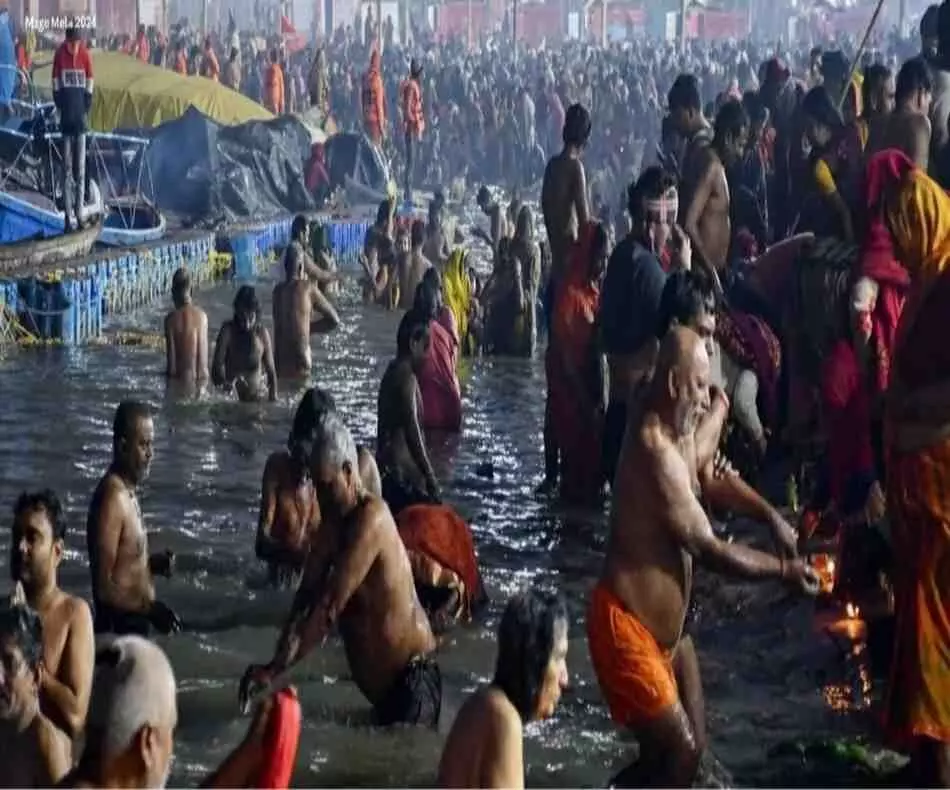 a wave of devotion surged through Prayagraj. a wave of devotion surged through Prayagraj.