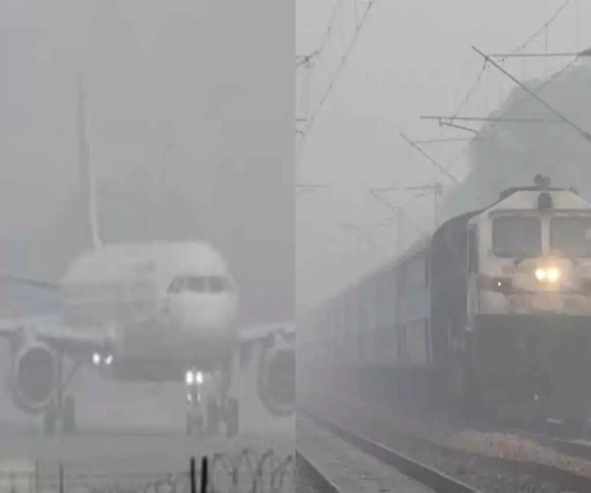 Visibility close to zero at Palam Airport, affecting over 400 flights Visibility close to zero at Palam Airport, affecting over 400 flights