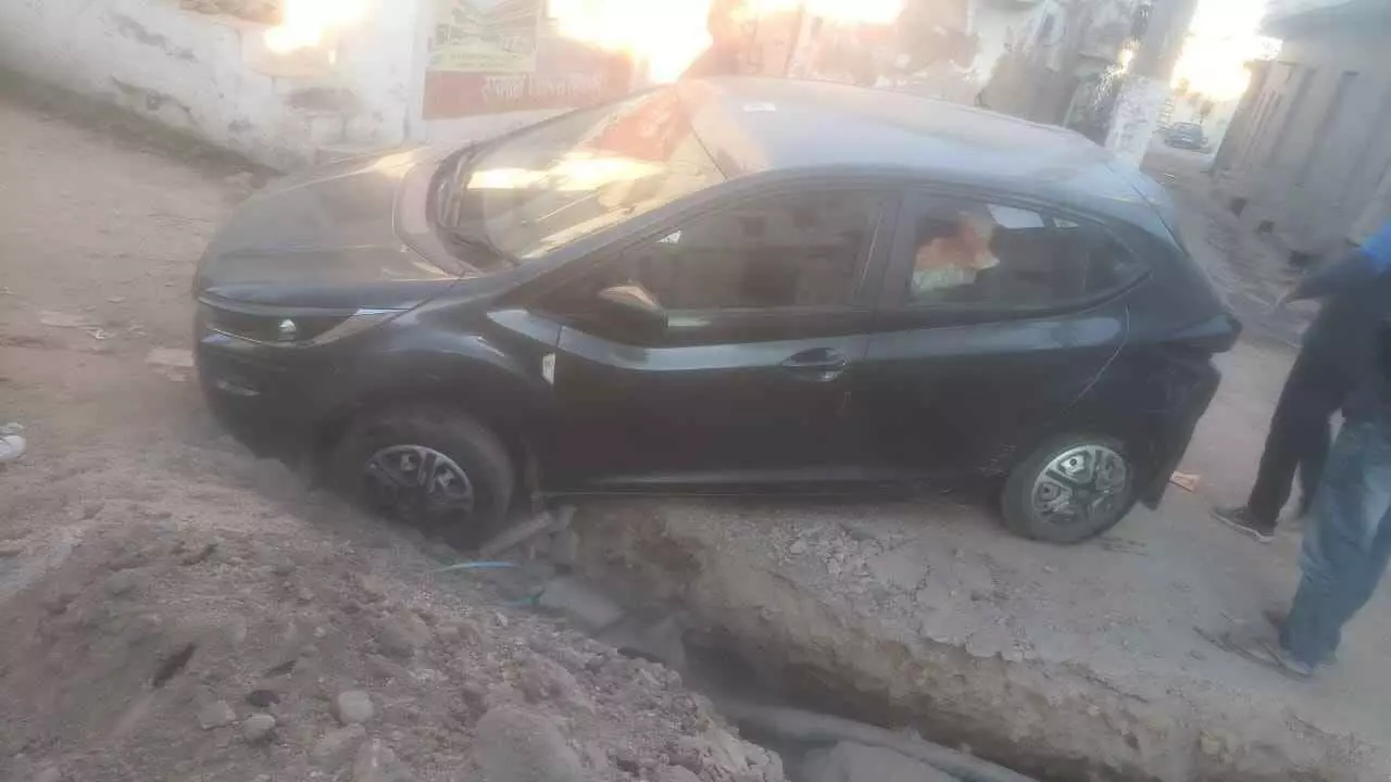 in the name of development, a pit of destruction has been dug! In Modi village, in the name of development, a pit of destruction has been dug! In Modi village,