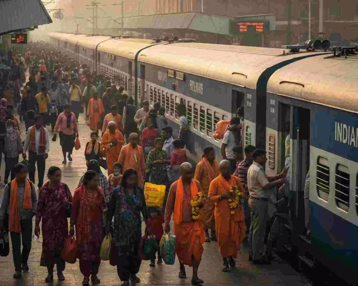 Ai generated image-प्रयागराज-भिवानी एक्सप्रेस का अरौल मकनपुर में बड़ा ठहराव: बसंत पंचमी मेले के यात्रियों को रेलवे की बड़ी सौगात
