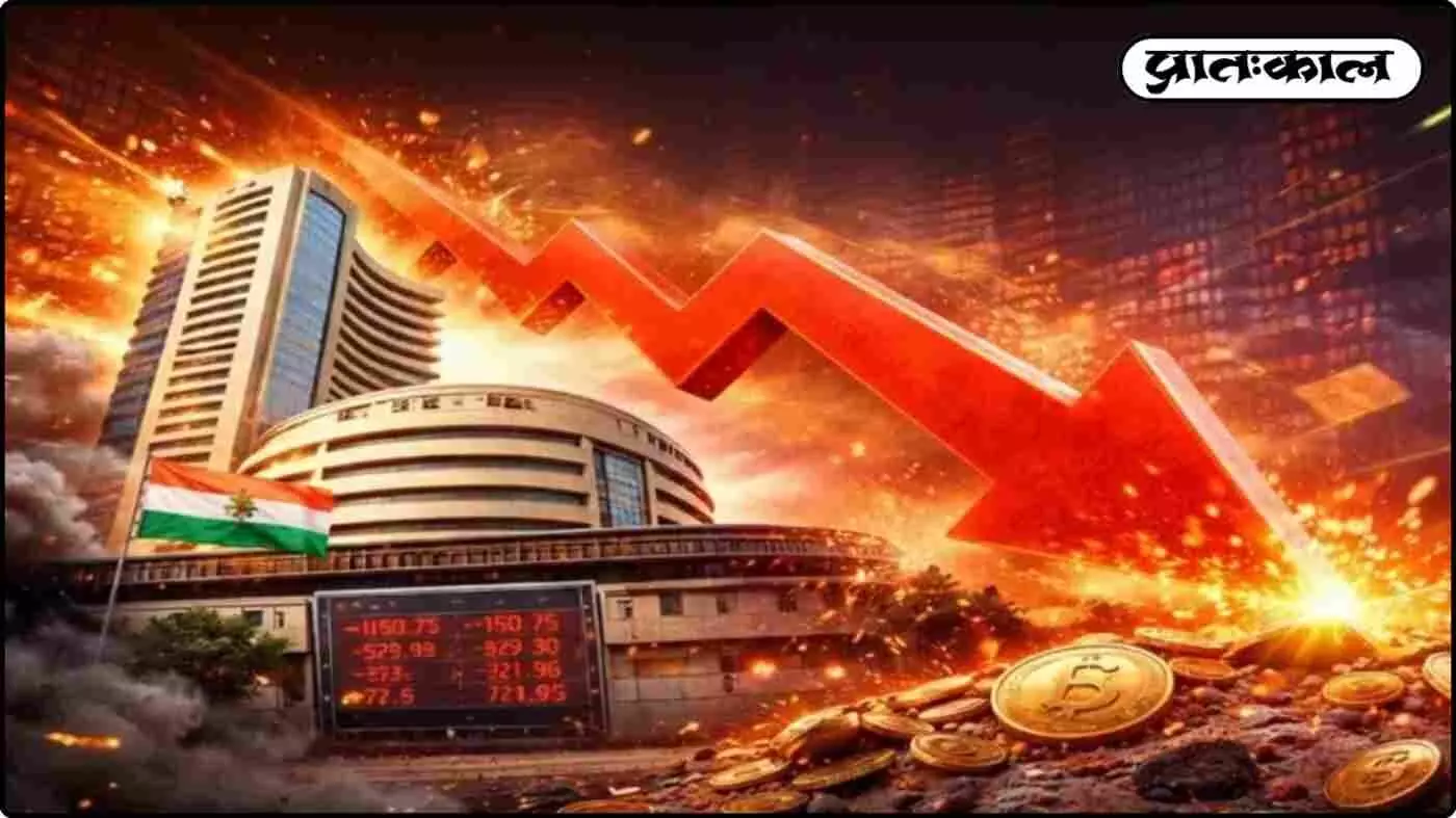 शेयर बाजार में हाहाकार! मुनाफे की उम्मीद पर फिरा पानी, 500 अंक लुढ़का बाजार; निवेशकों के करोड़ों स्वाहा शेयर बाजार में हाहाकार! मुनाफे की उम्मीद पर फिरा पानी, 500 अंक लुढ़का बाजार; निवेशकों के करोड़ों स्वाहा