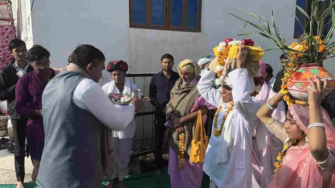 केलवा के शांतिनगर में गूंजे जयकारे: भव्य पोथी यात्रा के साथ श्रीमद् भागवत कथा का शंखनाद, उमड़ा जनसैलाब
