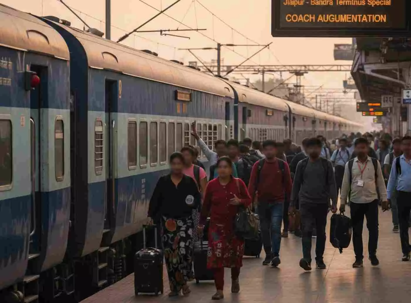 Ai generated image-जयपुर-बांद्रा स्पेशल ट्रेन में बढ़ी सीटें: वेटिंग लिस्ट से परेशान यात्रियों को रेलवे ने दी बड़ी राहत