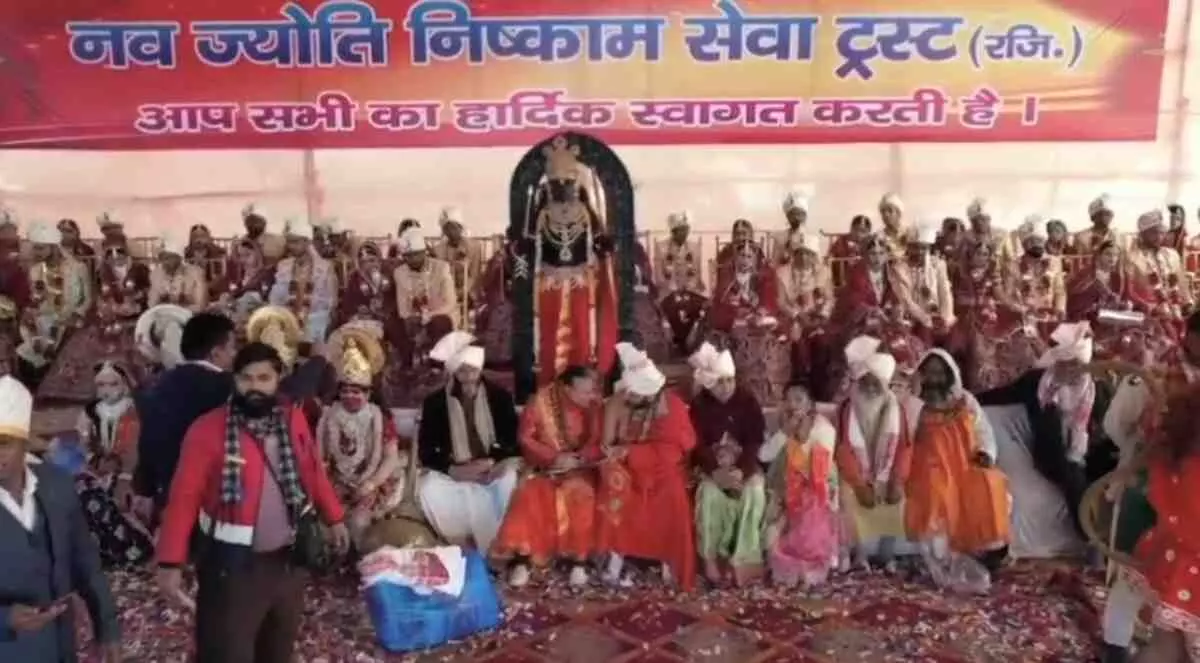 दिल्ली में गूंजी मेवाड़ की गूँज: डॉ. बसंत गोयल के सानिध्य में 26 कन्याओं का हुआ भव्य सनातनी विवाह, दिवा मिस इंडिया ईशा जेठानी ने बढ़ाया मान