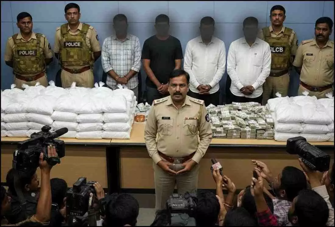 Ai generated image.मुंब्रा में नशे के बड़े सिंडिकेट का पर्दाफाश: 27 करोड़ की ड्रग्स के साथ एमपी कनेक्शन उजागर, पुलिस की ऐतिहासिक कार्रवाई