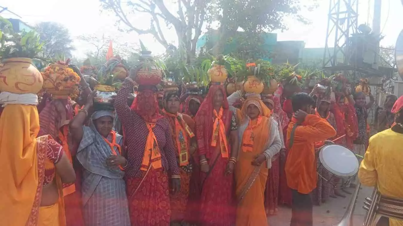 भुसावर में गूंजा जय श्री राम: रामलला प्राण-प्रतिष्ठा की तीसरी वर्षगांठ पर भव्य कलश यात्रा और झांकियों ने मोहा मन