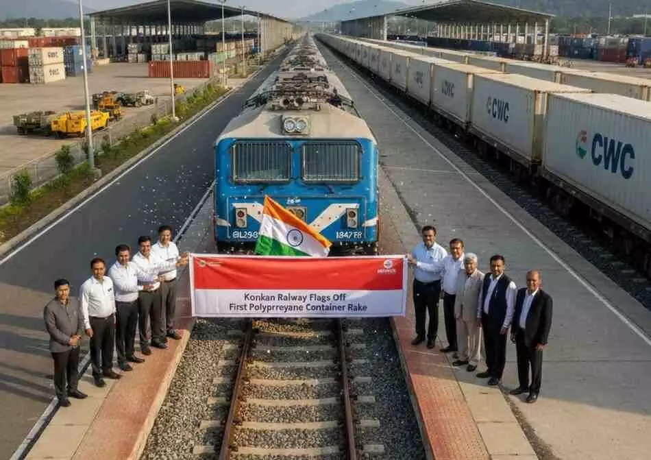 Ai generated image.ठोकुर से गूंजी औद्योगिक प्रगति की हुंकार: कोंकण रेलवे ने पहली बार शुरू किया पॉलीप्रोपाइलीन का सफर, राजस्थान के मोरबी तक दौड़ेगी विकास की रफ्तार Ai generated image.ठोकुर से गूंजी औद्योगिक प्रगति की हुंकार: कोंकण रेलवे ने पहली बार शुरू किया पॉलीप्रोपाइलीन का सफर, राजस्थान के मोरबी तक दौड़ेगी विकास की रफ्तार