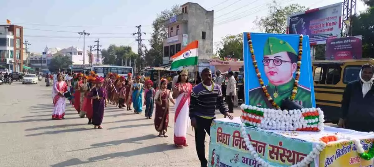 आमेट में देशभक्ति का ज्वार: सुभाष जयंती पर विद्या निकेतन के वीरों का पथ संचलन, जयघोष से गूंजी धर्मनगरी