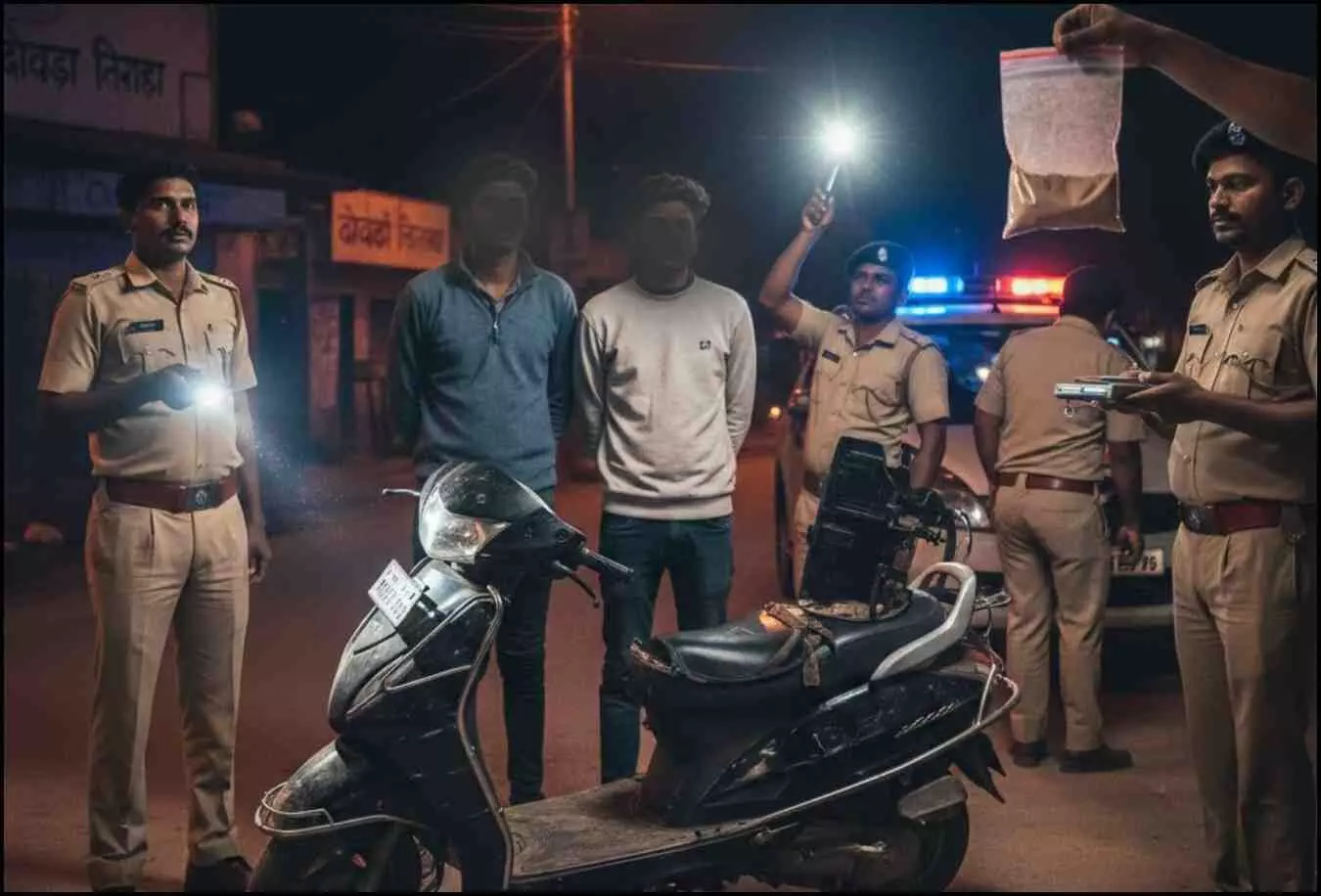 Ai generated image.डूंगरपुर में नशे के सौदागरों पर पुलिस का कड़ा प्रहार: 3 लाख की ब्राउन शुगर के साथ तीन हिस्ट्रीशीटर गिरफ्तार Ai generated image.डूंगरपुर में नशे के सौदागरों पर पुलिस का कड़ा प्रहार: 3 लाख की ब्राउन शुगर के साथ तीन हिस्ट्रीशीटर गिरफ्तार