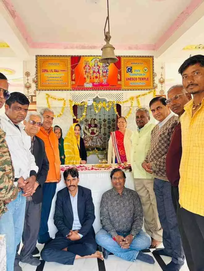 भीलवाड़ा के यूनेस्को टेम्पल में उमड़ा श्रद्धा का सैलाब: मां सरस्वती के पाटोत्सव पर बरसी ज्ञान की पीयूष वर्षा