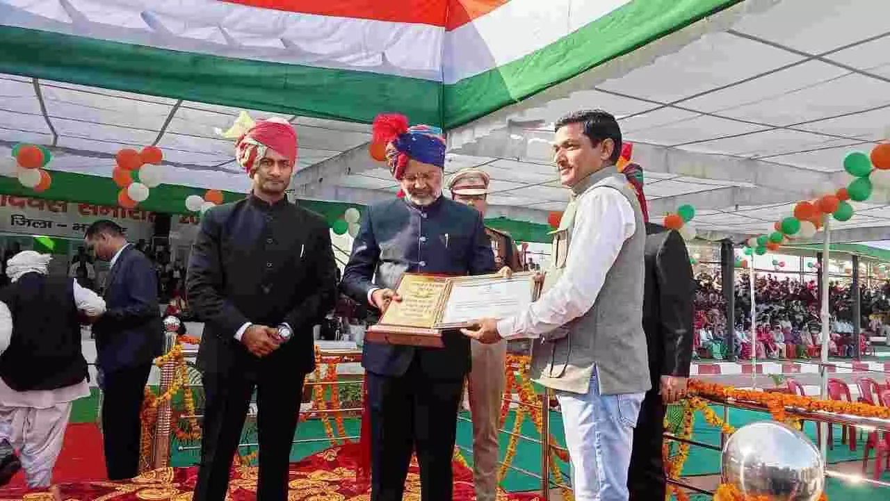 Bharatpur celebrates 77th Republic Day with great enthusiasm, honours brave women and outstanding workers Bharatpur celebrates 77th Republic Day with great enthusiasm, honours brave women and outstanding workers