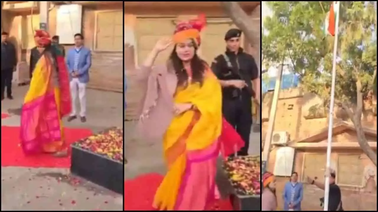 तिरंगे के सामने ये क्या करने लगीं टीना डाबी? क्या झंडा छोड़ कैमरे को दे रही थी सलामी? तिरंगे के सामने ये क्या करने लगीं टीना डाबी? क्या झंडा छोड़ कैमरे को दे रही थी सलामी?
