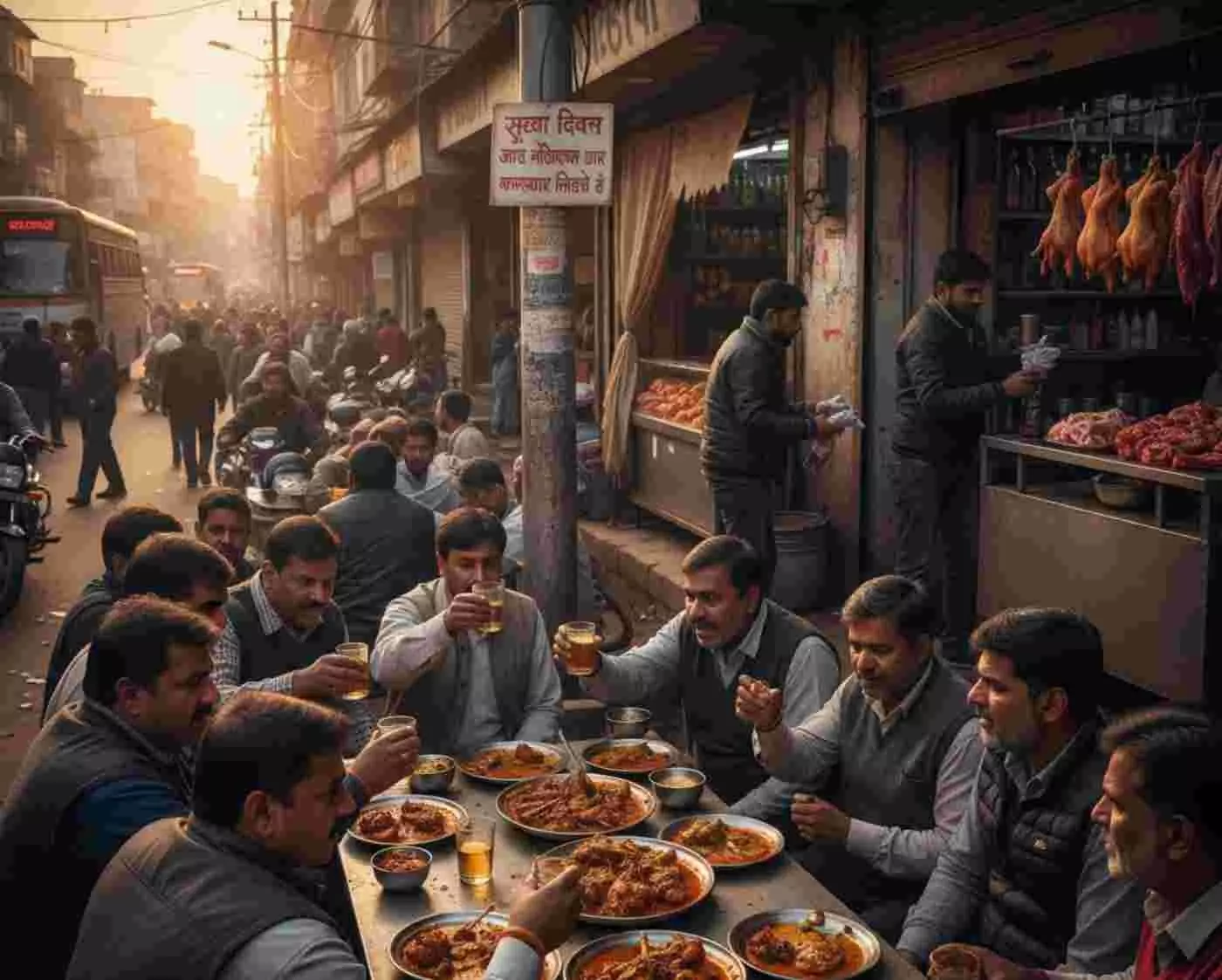 Ai generated image.झालावाड़ में सूखा दिवस की उड़ी धज्जियां: कायदे-कानूनों को ठेंगा दिखाकर सजीं शराब और कबाब की महफिलें