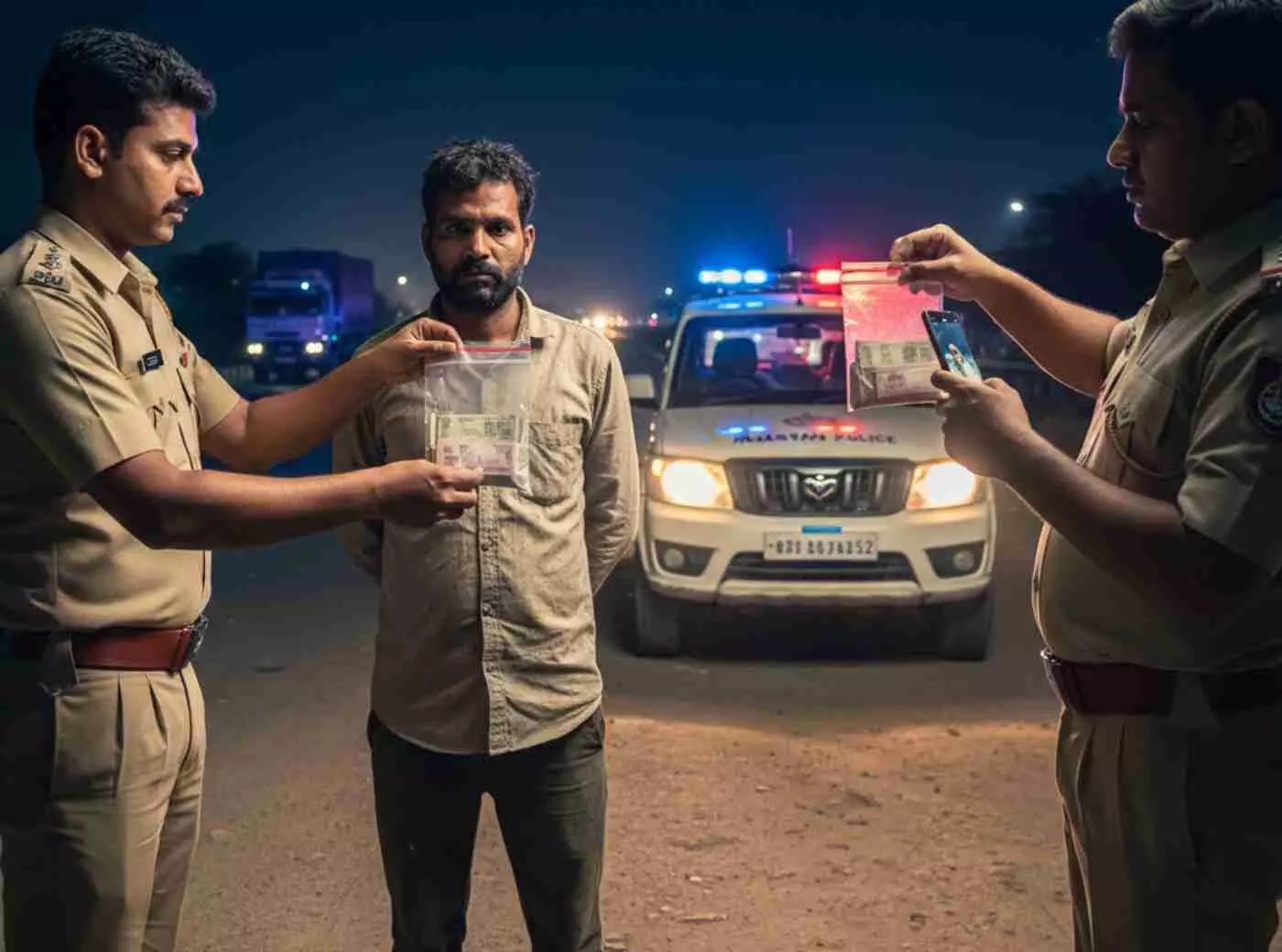 Ai generated image.झालावाड़ में पुलिस की बड़ी स्ट्राइक: अकलेरा पुलिस ने तस्कर रामदयाल को दबोचा, भारी मात्रा में स्मैक बरामद