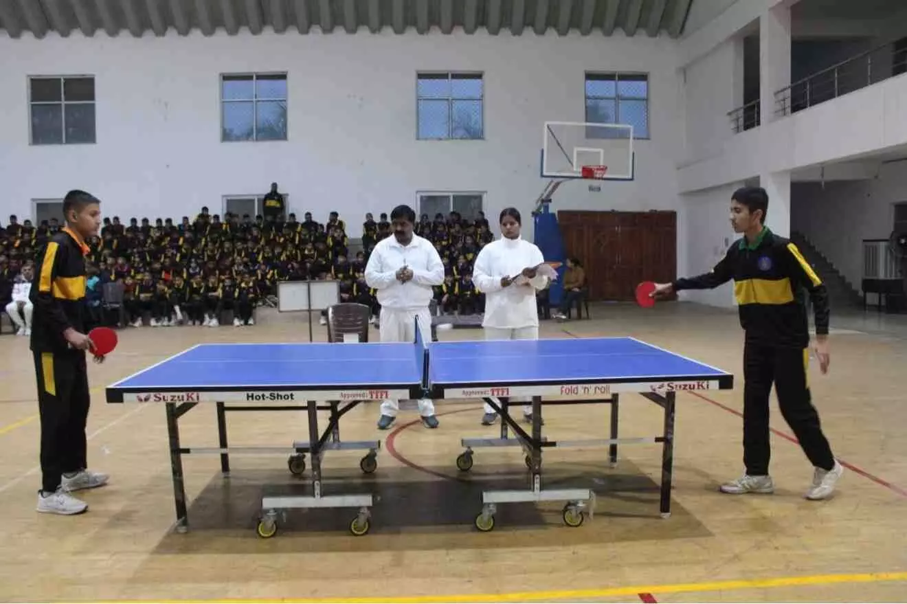 चित्तौड़गढ़ सैनिक स्कूल में इंडोर गेम्स का शंखनाद: खेल भावना और अनुशासन के संगम से गूंजा इंडोर स्टेडियम