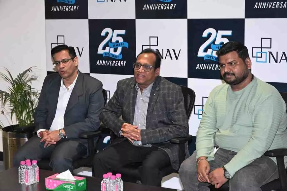 जयपुर में एनएवी इंडिया के एमडी अनिल अग्रवाल और एचआर हेड लवलिश रुपानी प्रेस वार्ता करते हुए। जयपुर में एनएवी इंडिया के एमडी अनिल अग्रवाल और एचआर हेड लवलिश रुपानी प्रेस वार्ता करते हुए।