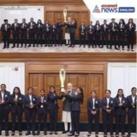 The Blind Womens T20 World Cup team was welcomed with open arms at the Chief Ministers House The Blind Womens T20 World Cup team was welcomed with open arms at the Chief Ministers House