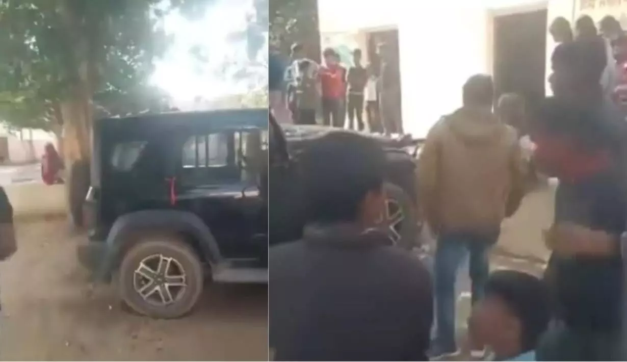 हिण्डौन के रेवई राजकीय विद्यालय का मुख्य भवन जहां रील हादसे में छात्र घायल हुए। हिण्डौन के रेवई राजकीय विद्यालय का मुख्य भवन जहां रील हादसे में छात्र घायल हुए।