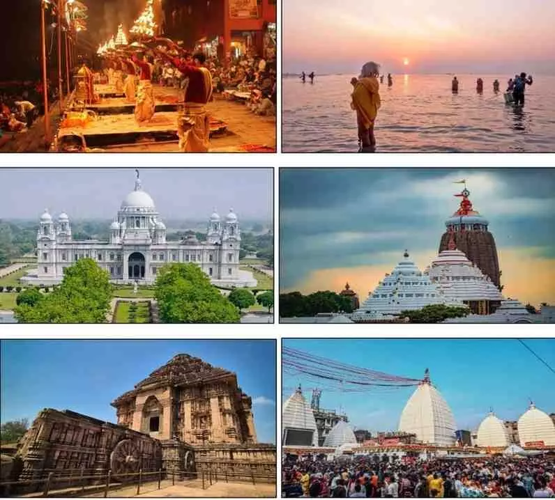 सफदरजंग रेलवे स्टेशन पर खड़ी नीले और सुनहरे रंग की भारत गौरव डीलक्स पर्यटक ट्रेन जो तीर्थयात्रियों के लिए तैयार है।